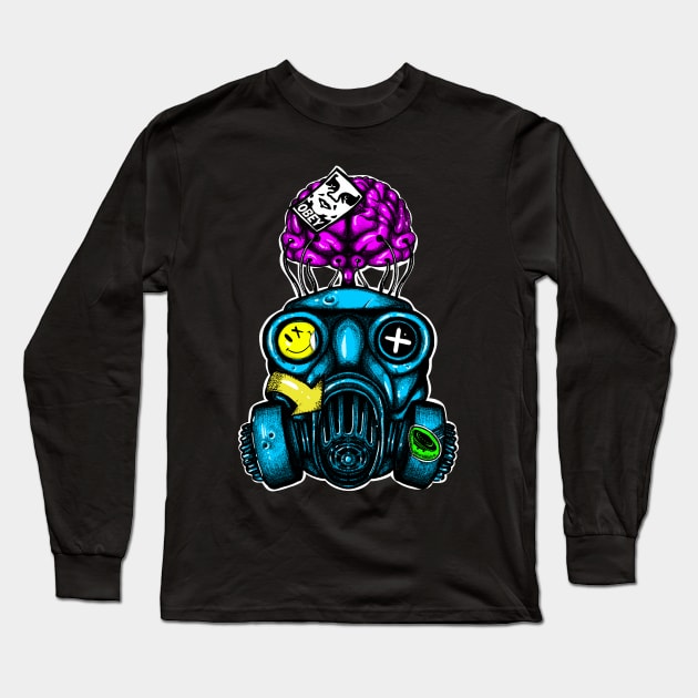 Gas Mask Long Sleeve T-Shirt by fakeface